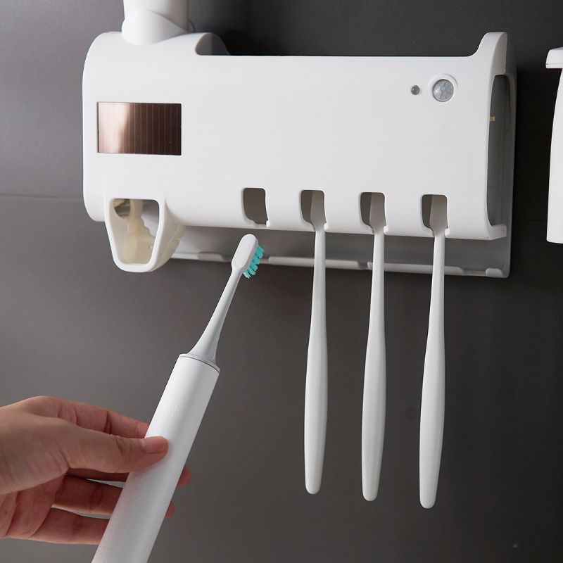 Toothbrush Holder with Toothpaste Dispenser