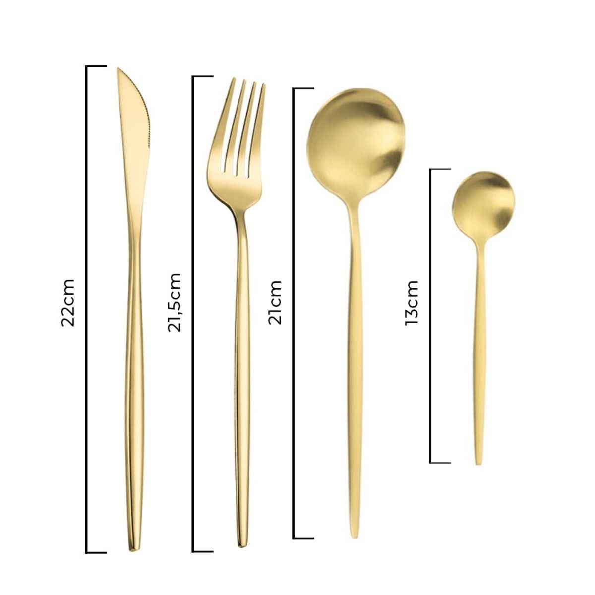 Gold Stainless Steel Cutlery Set - 24-Piece Kit