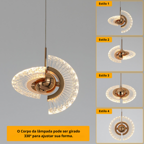 Decorative Metal and Acrylic Pendant Light - Ellegance